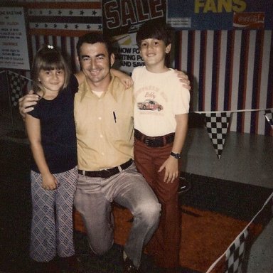 My sister and I with Bobby Allison at Sears in Florence, SC (approx. 1973)