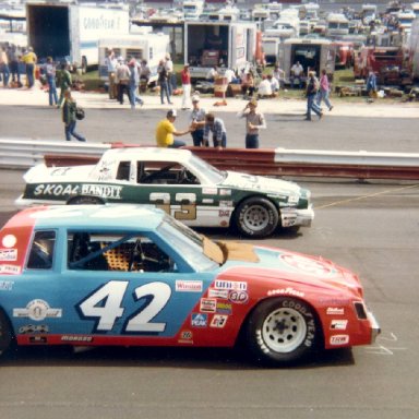 Kyle Petty and Harry Gant at Wilkesboro Spring 81