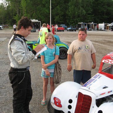 Signing an autograph Lorain Speedway