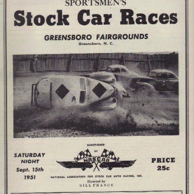 Greensboro Fairgrounds Speedway 1951