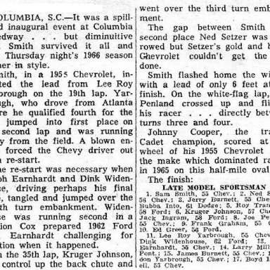 Widenhouse Out, Scott In at Columbia '66