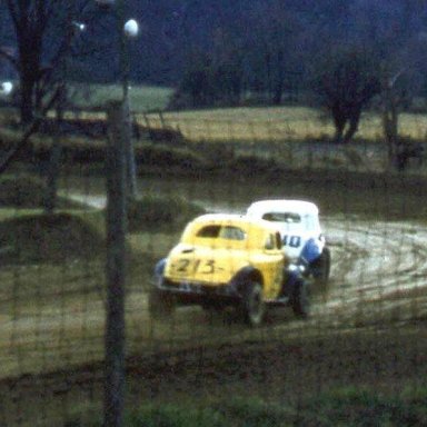 Stateline Speedway 1957 Bill Wimble(213) chasing Cliff Kotary(10-10)