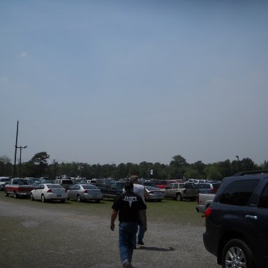 Looking out of overflow parking