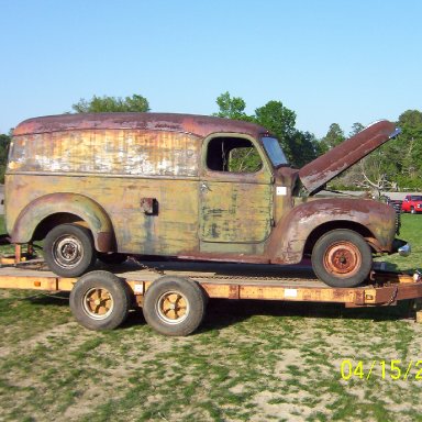 Old Panel truck in auction