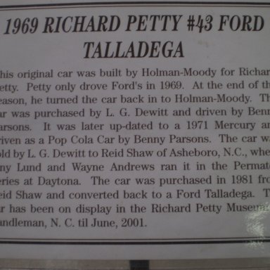 Placard in Memory Lane