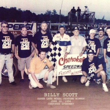 Billy Scott, Grandson Jeff Farr And Crew After Win