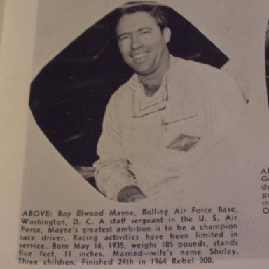 #4 Roy Elwood Mayne - (later issue) 1966 NASCAR Magazine and Auto Race Program