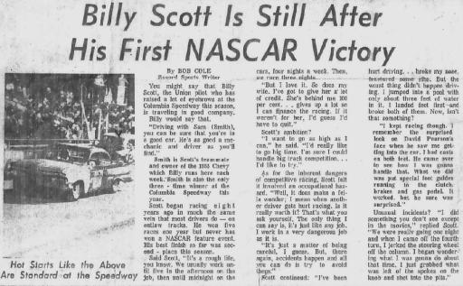 Billy Scott Still After First NASCAR Win 1960s' - Gallery - Billy ...