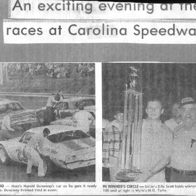 Billy Scott - Carolina Speedway 1970's