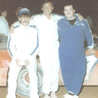 Mike, Billy and Billy Wayne Scott at Cherokee Speedway 1980s'