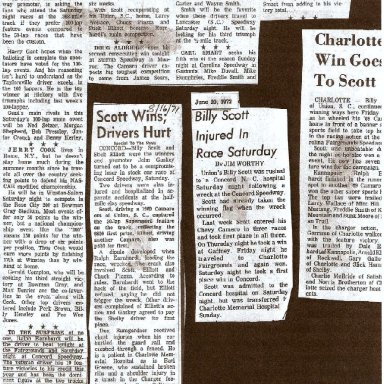 Billy Scott's Newspaper Articles 1971-72