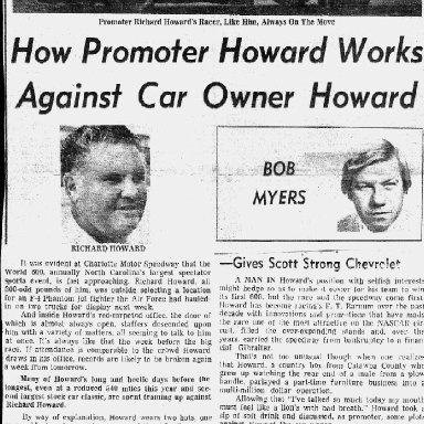 Richard Howard, Charlotte Motor Speedway President 1974