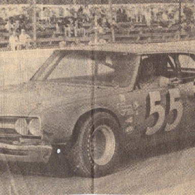 Bob Pressley taking a victory at New Asheville Speedway in 1970