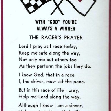 The Racers' Prayer