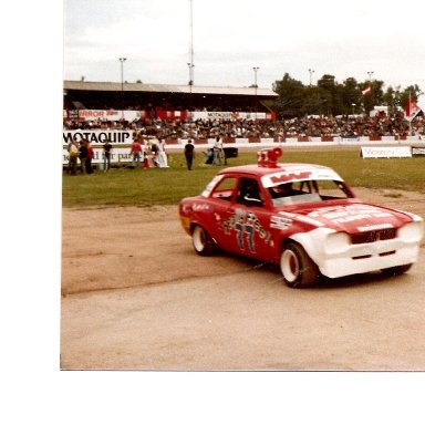 NHR leaving the track, post race award, at Ipswich