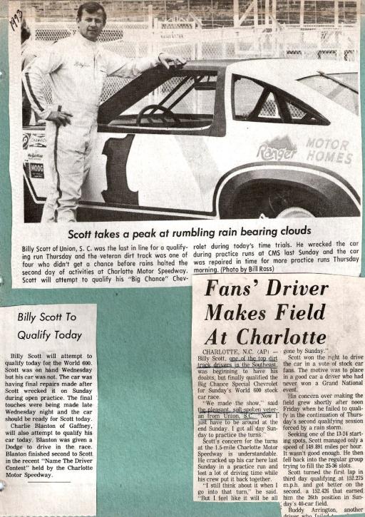 Billy Scott Makes 600 Line Up 1973 - Gallery - Billy & Barbara Scott ...