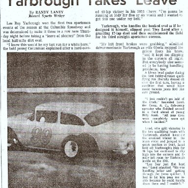 Yarbrough Wins Columbia 1964--Page 1