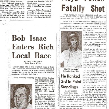 Bobby Isaac To Compete at Columbia Speedway 1960's