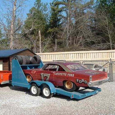 My build of David Pearson's '67 Fairlane loaded up behind my shop