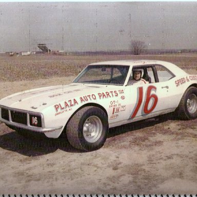 Billy Scott with Charlotte Motor Speedway in Background 1980s'