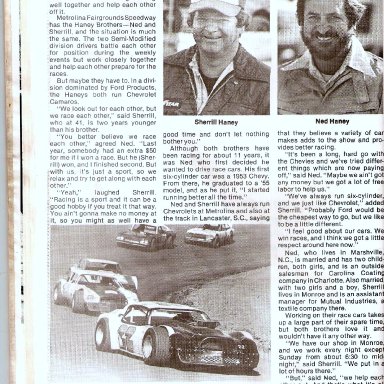 The Haney Brothers, Ned And Sherrill Metrolina Speedway 1980s'