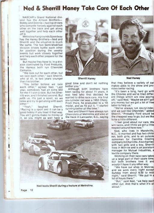 The Haney Brothers, Ned And Sherrill Metrolina Speedway 1980s ...