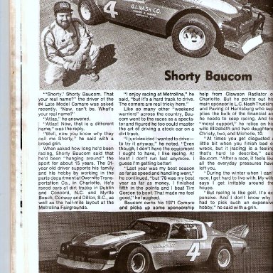 Metrolina Speedway's Shorty Baucom 1980s'