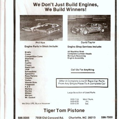 Tiger Tom Pistone Ad In The Metrolina Magazine 1980s'