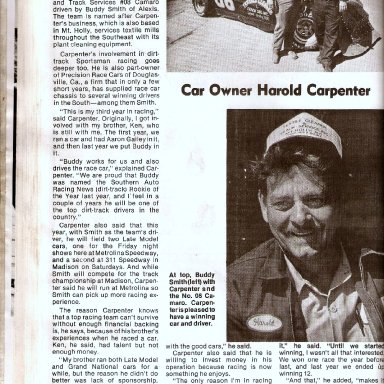 Harold Carpenter Article In Metrolina Magazine 1980s