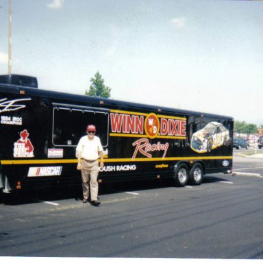 My Dad beside MarkMartin`s hauler