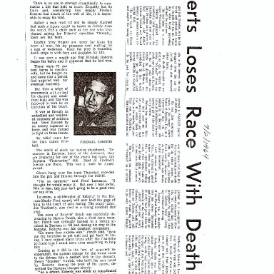 Fireball Roberts Loses Race with Death July, 1964