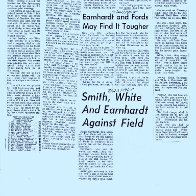 Smith, White, And Earnhardt Still Leading Track Publicity 1965
