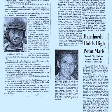 Cotton Owens and Ralph Earnhardt Keep Sports Writers Busy 1961