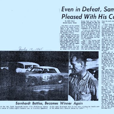 Earnhardt Again But Widenhouse Made It Tougher 1965