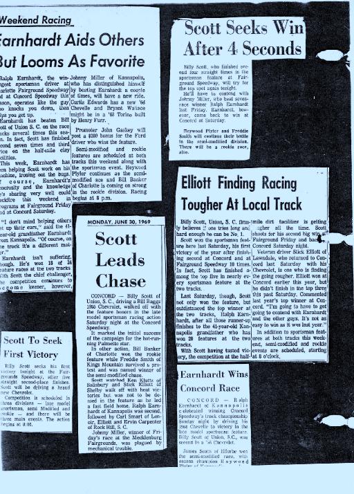 Billy Scott Joins In Racing Battles With Earnhardt, 1969 - Gallery ...
