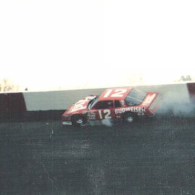 Neil Bonnett #12 into the wall at Bristol Valleydale 500 4-6-86