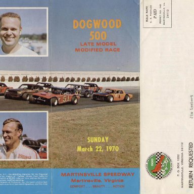 Martinsville Dogwood 500 brochure 1970