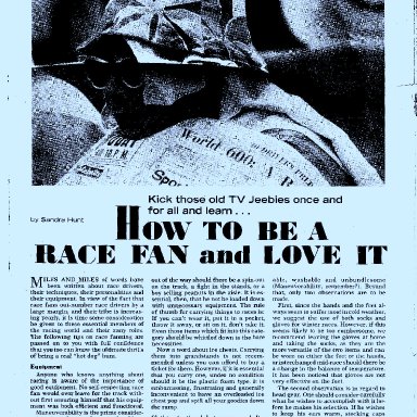 How To Be A Race Fan And Love It  Page 1 Of  2
