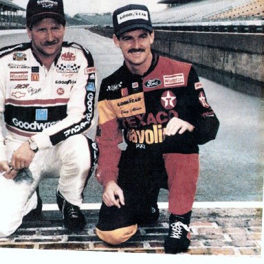 Dale Earnhardt and Davey Allison at The Brickyard