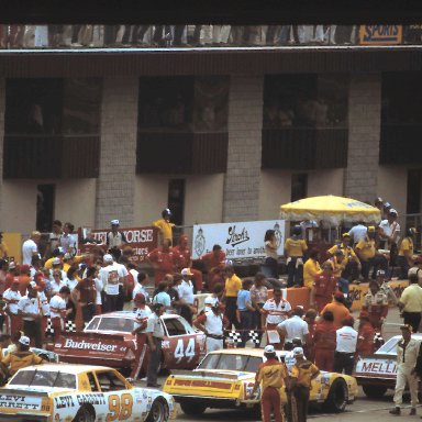 #44 Terry Labonte #9 Bill Elliott #88 Geoff Bodine #11 Darrell Waltrip #98 Joe Ruttman 1983 Gabriel 400 @ Michigan