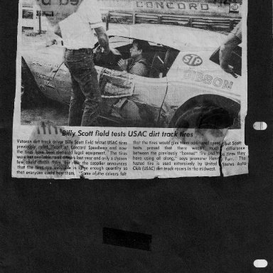 Billy Scott Does Tire Test On USAC  Tires At Concord Speedway 1975