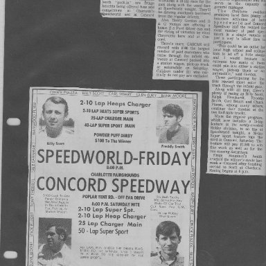 Speedworld And Concord Speedways Believed in Advertising Also 1970S'