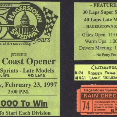 East Coast Opener @ Hagerstown (MD) Speedway Feb 23rd 1997