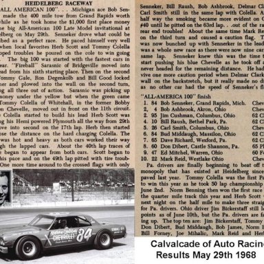1968 Heidelberg LM Results CAVALCADE May 29th
