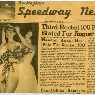 1964 ROCKINGHAM SPEEDWAY NEWS PAPER