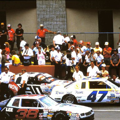 #47 Morgan Shepherd #38 Mike Laws #90 Ken Schrader 1986 Miller American 400 @ Michigan