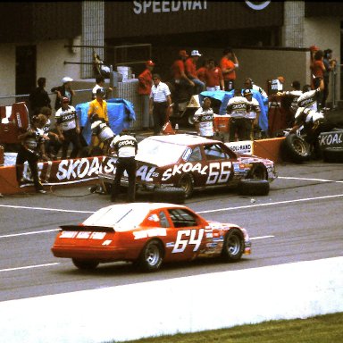 #66 Phil Parsons #64 Eddie Bierschwale 1986 Miller American 400 @ Michigan