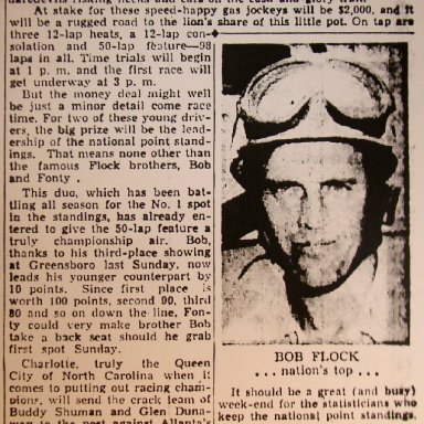 Elkin-Jonesville Speedway - August 31, 1947 Pre-Race