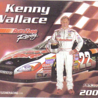 Kenny Wallace - Autozone cardstock handout