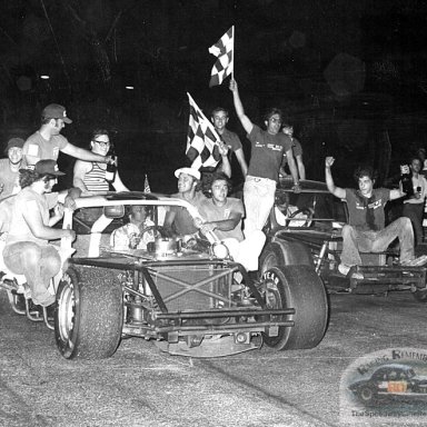 The Polverari-Wyckoff team celebrate their 1976 500 win